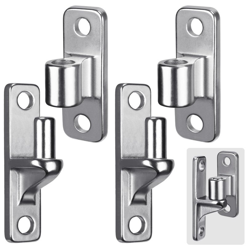 Insaga 304 Stainless Steel Gate Hinges  2Pack Wall Mount Gate Hinges for Farm Gates  One Piece with Non-Welding Chain Link Fence Parts with 5/8''  Gate Hinges for Wooden Fences  Capacity up to 600lbs - Image 1